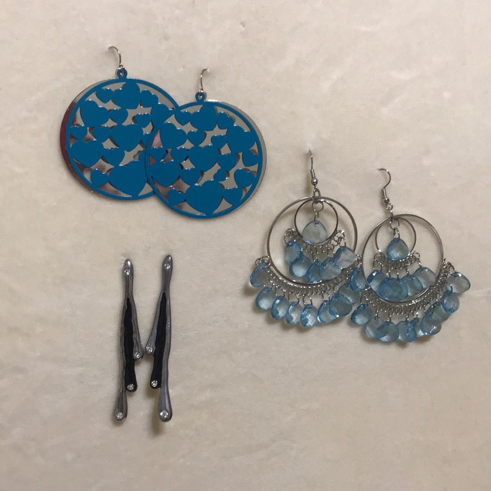 3 pair dangle fashion earrings